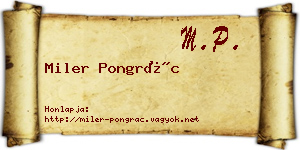 Miler Pongrác névjegykártya